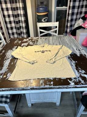 Vintage Harley-Davidson Embroidered Tan Long Sleeve T-Shirt Made in USA